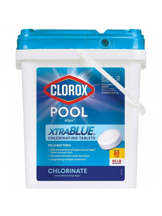 40 Pound 80 Tab Pool and Spa 3 Inch Long Lasting Chlorinating Tablets