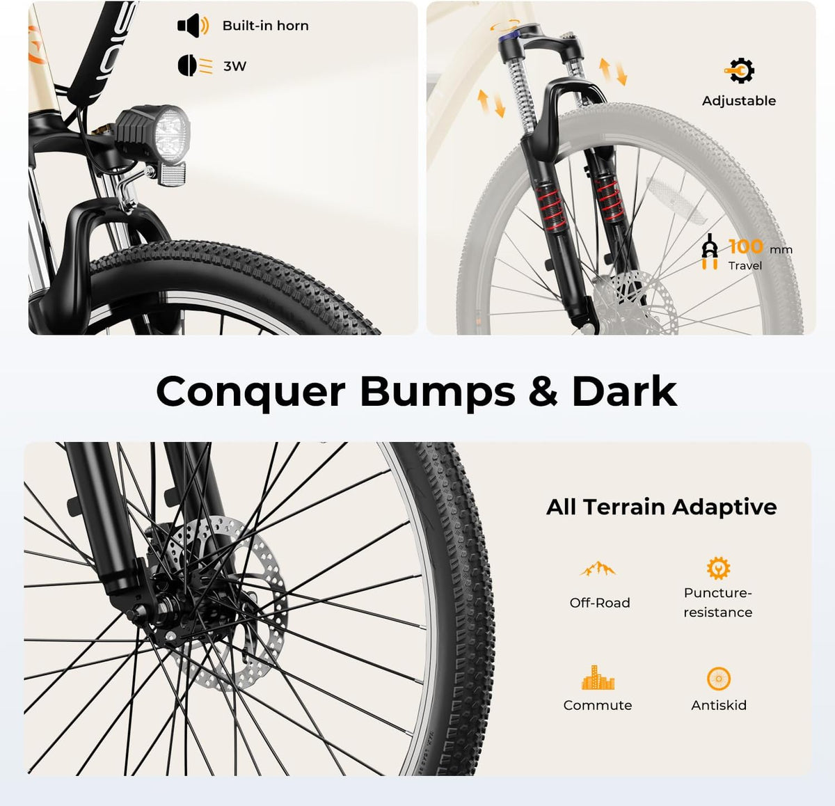 500W Electric Bike with 40-Mile Range and 20 MPH Top Speed - Model EB5