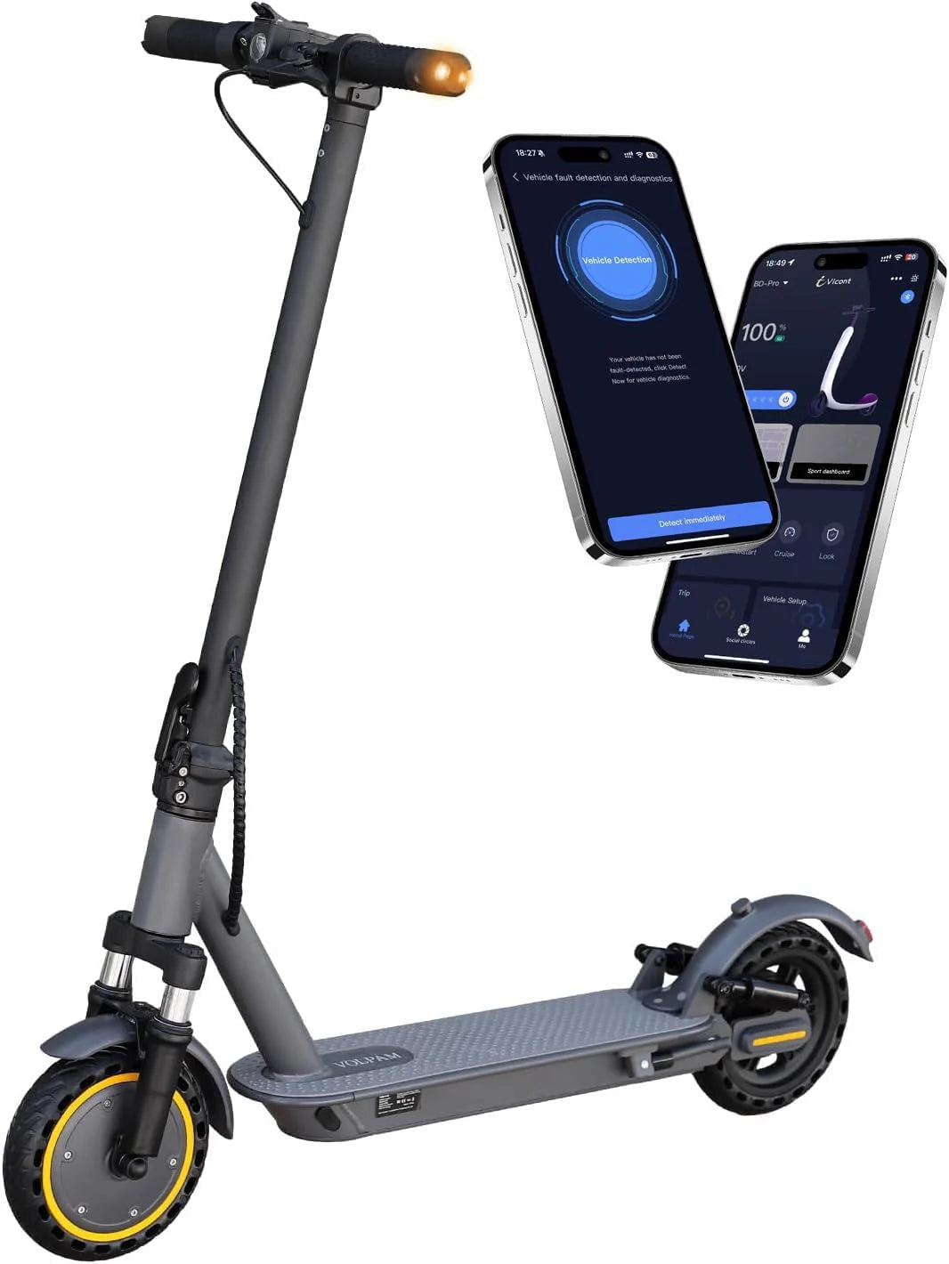 350W/500W Electric Scooter with Solid Tires and Dual Braking
