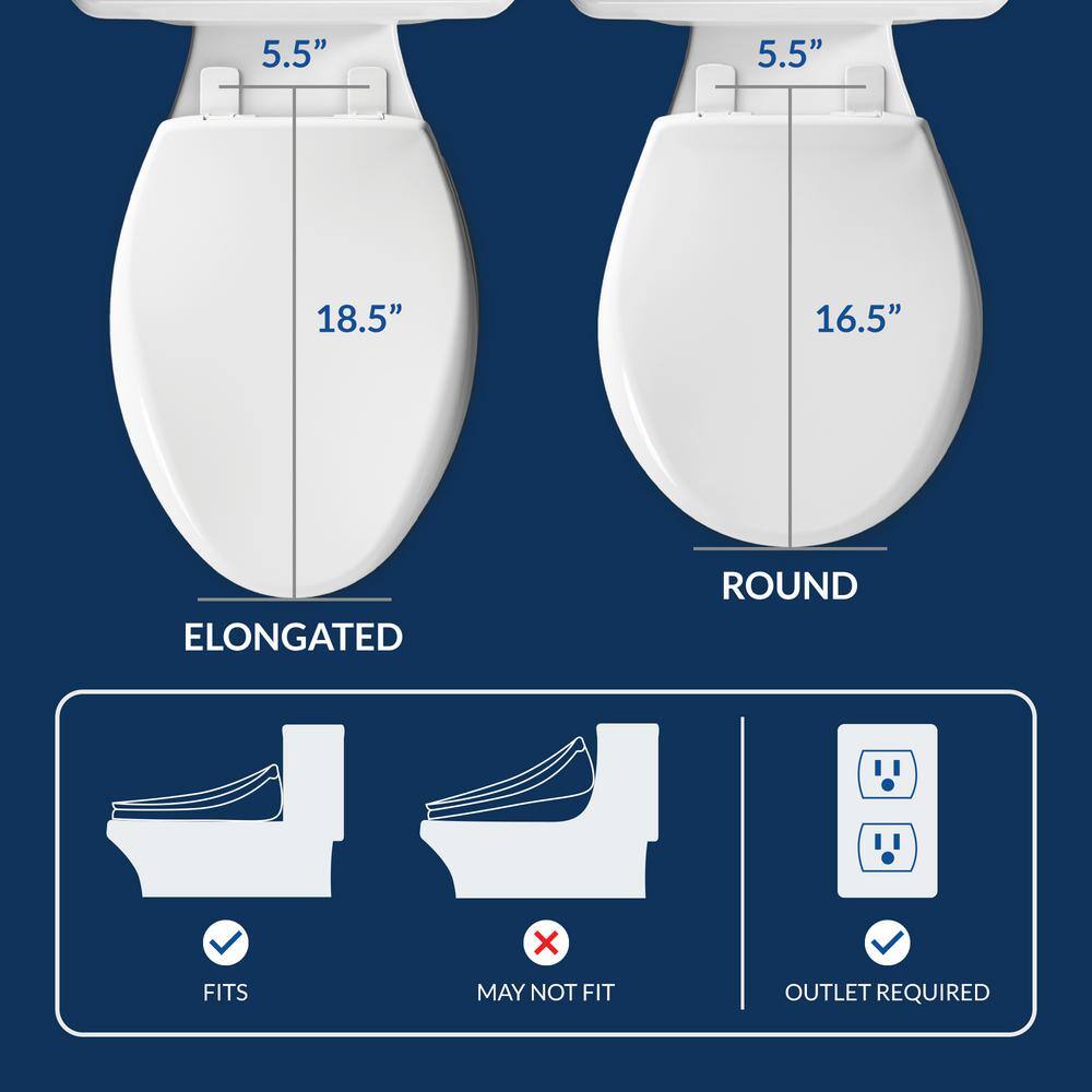 Luxury Electric Bidet Seat for Elongated Toilets - Model USPA6800-E