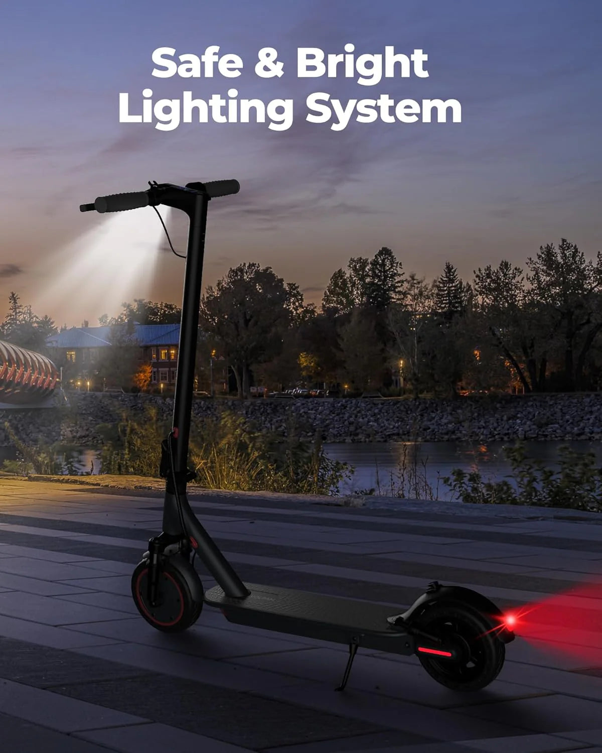 350W/500W Electric Scooter with Solid Tires and Dual Braking