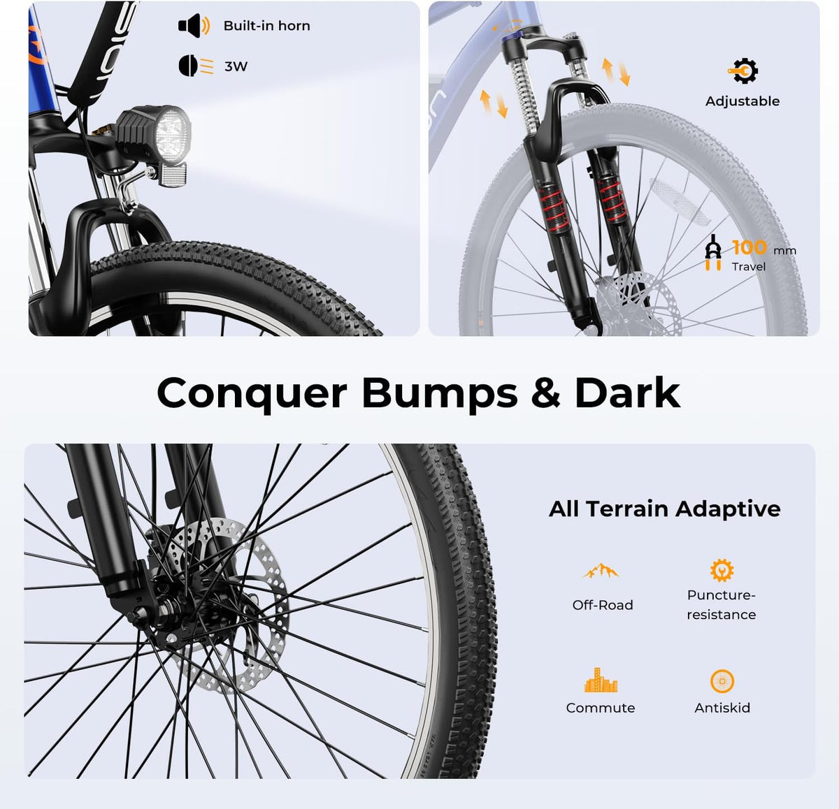 500W Electric Bike with 40-Mile Range and 20 MPH Top Speed - Model EB5