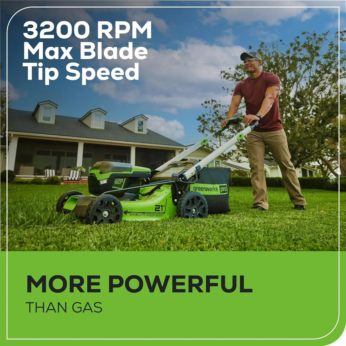60V 21- Cordless (Self-Propelled) Lawn Mower , 2 x 4.0Ah Batteries and Dual Port Rapid Charger