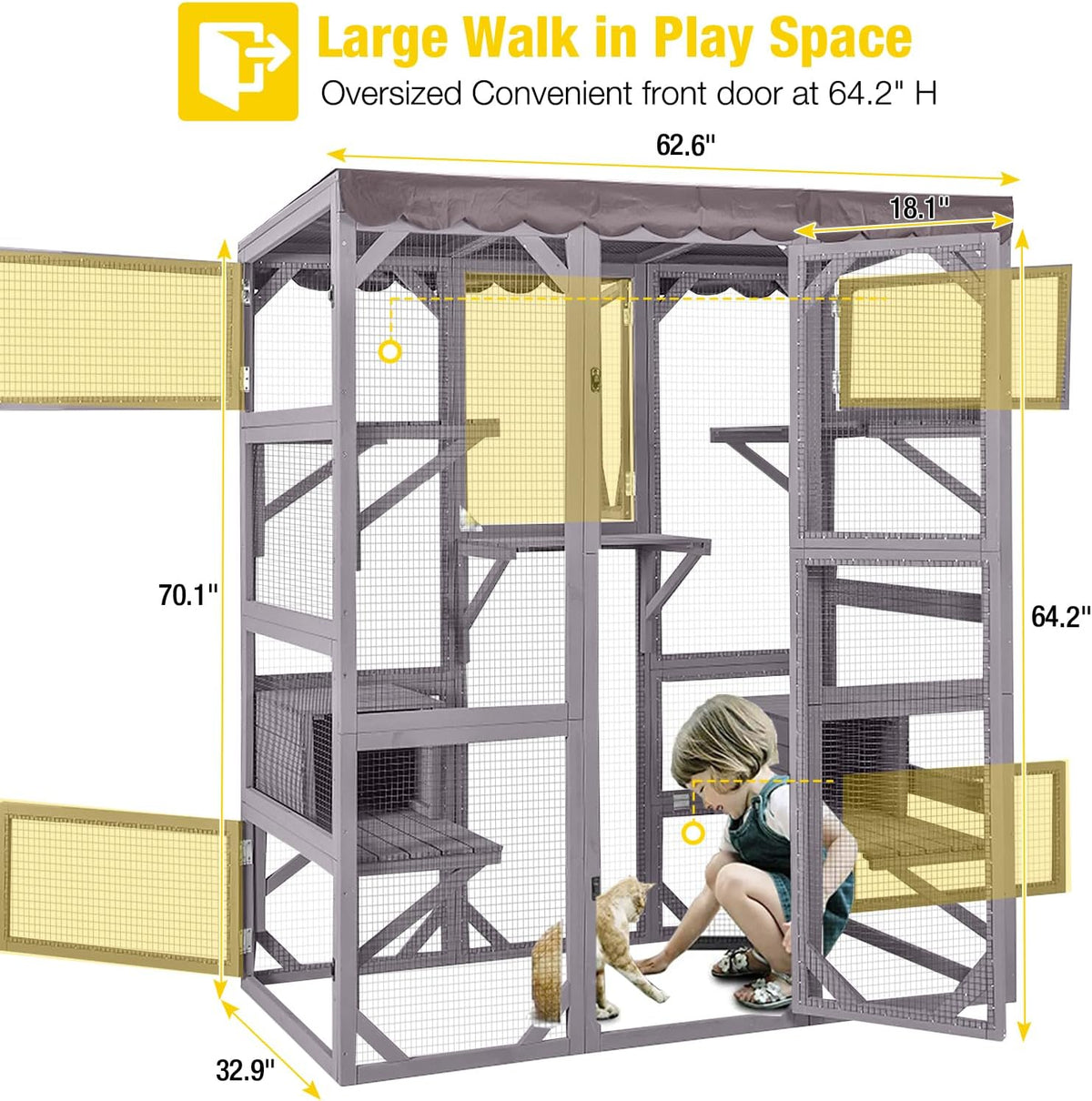 Large Walk-In Outdoor Cat Enclosure