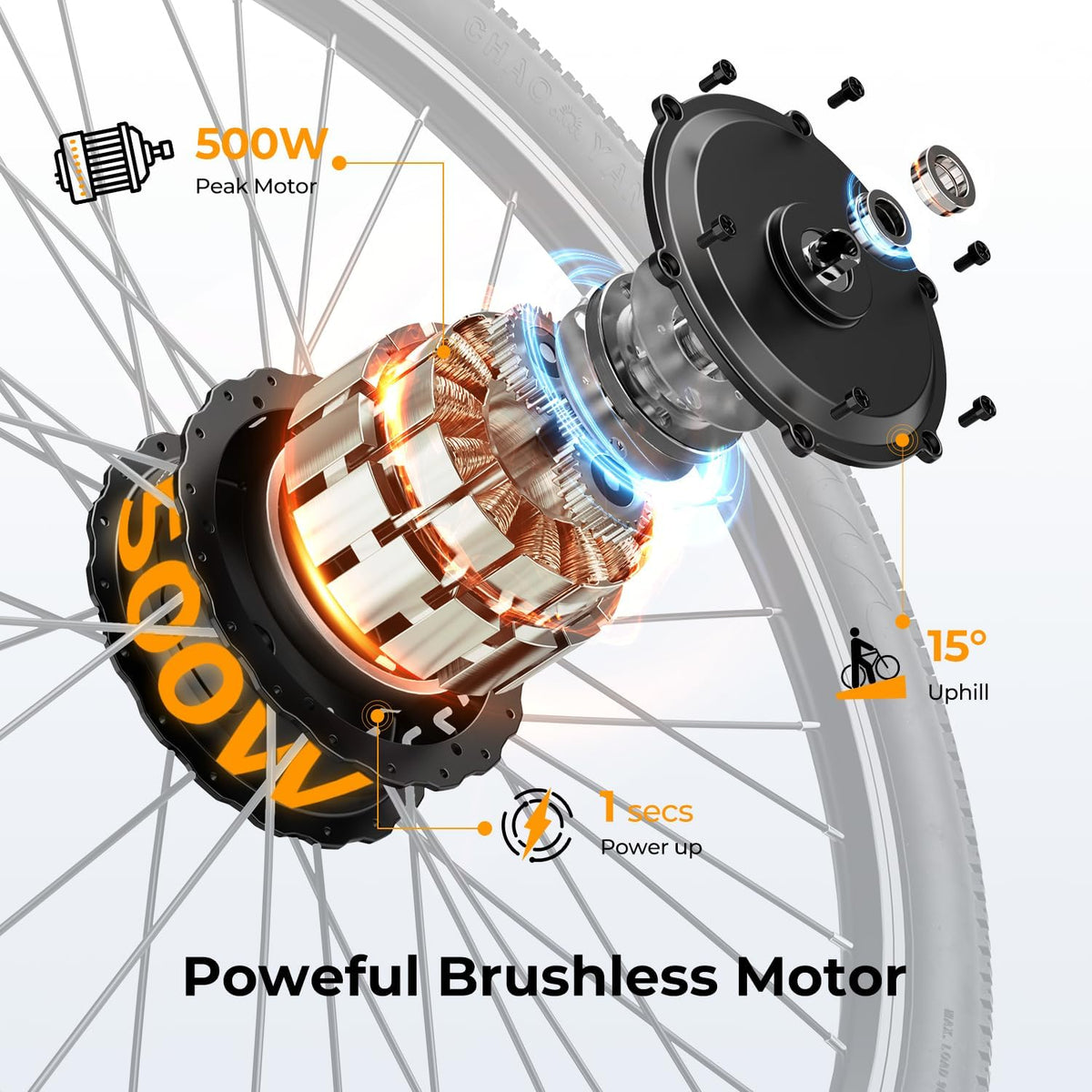 500W Electric Bike with 40-Mile Range and 20 MPH Top Speed - Model EB5