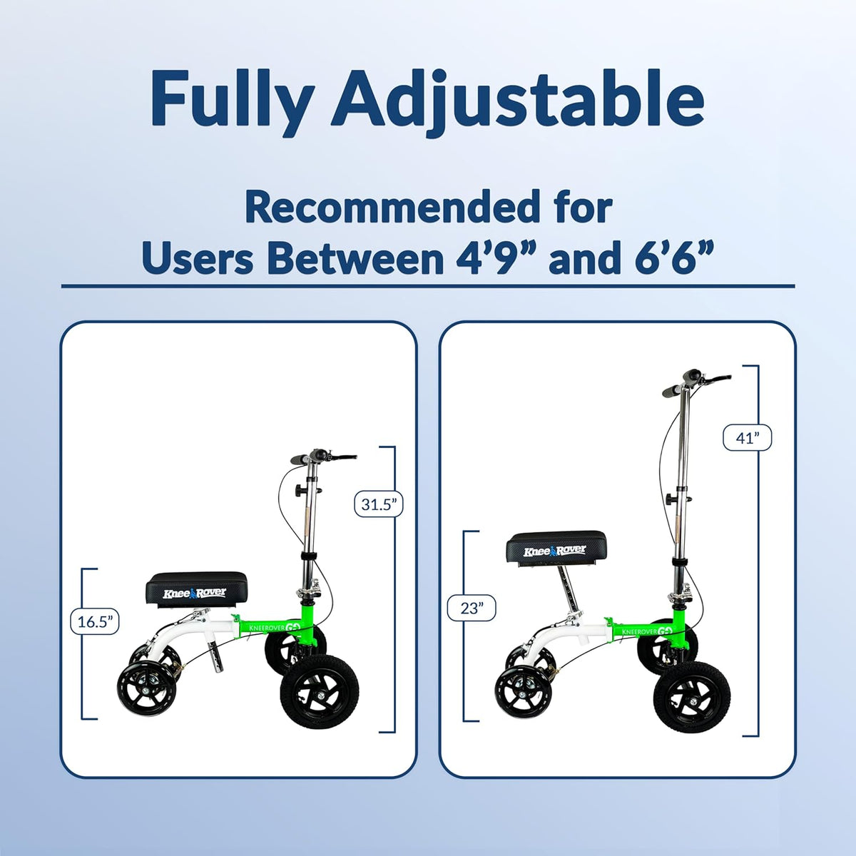 Hybrid - Most Compact All Terrain Knee Scooter for Adults for Foot Surgery Heavy Duty Knee Walker for Broken Ankle Foot Injuries Recovery Leg Scooter Best Knee Crutch Alternative (Green)