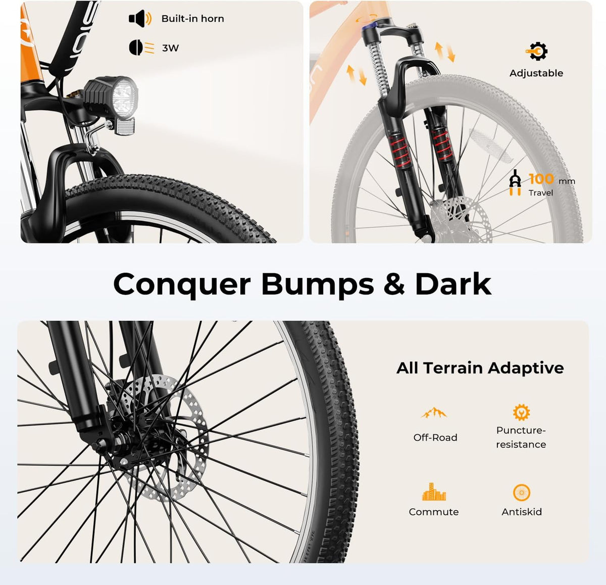 500W Electric Bike with 40-Mile Range and 20 MPH Top Speed - Model EB5