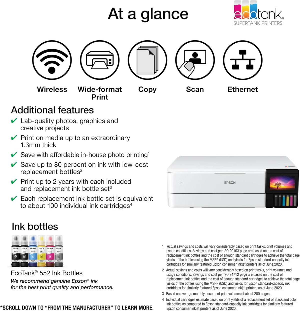 Wide-Format Wireless All-in-One Printer - Model ET-8550