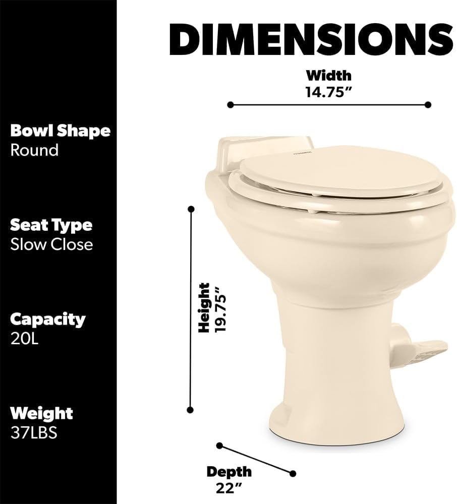 Standard-Height RV Toilet - White