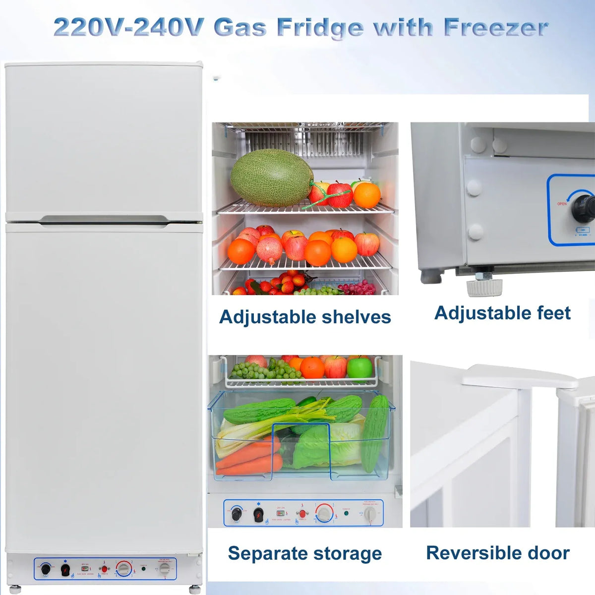 9.4 Cu. Ft. Propane Refrigerator and Freezer for RVs and Campers