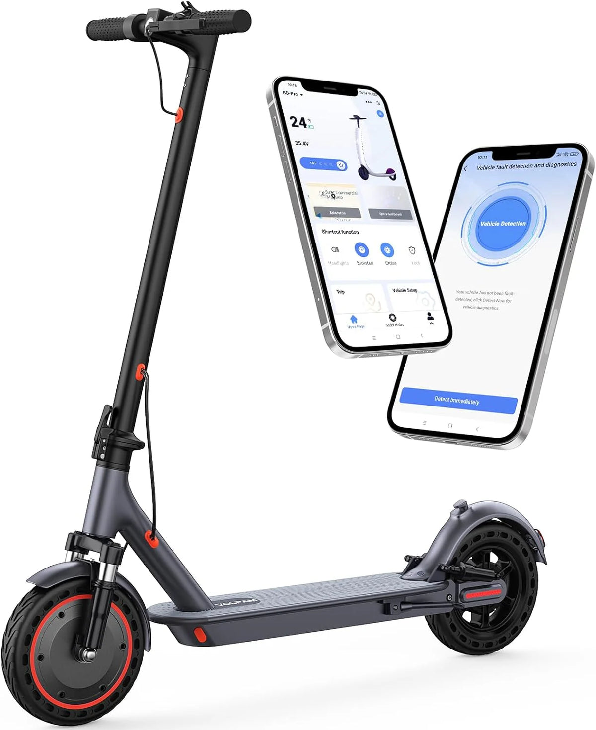 350W/500W Electric Scooter with Solid Tires and Dual Braking