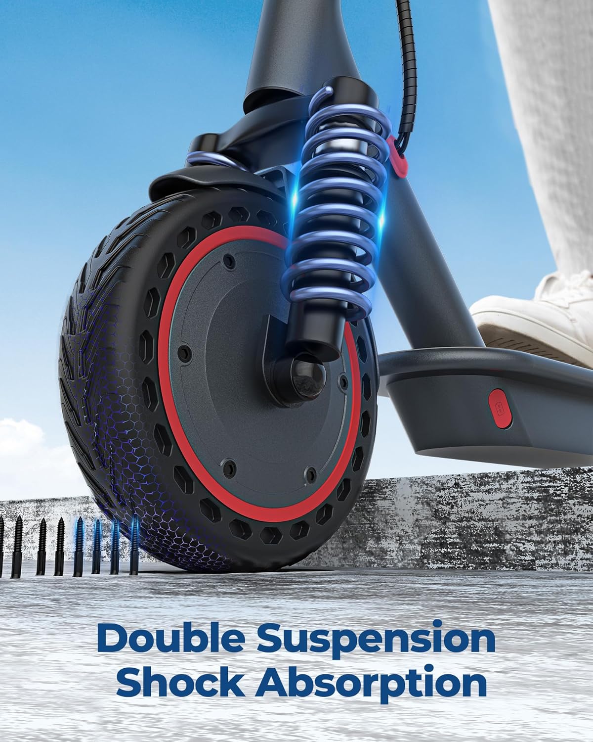 350W/500W Electric Scooter with Solid Tires and Dual Braking