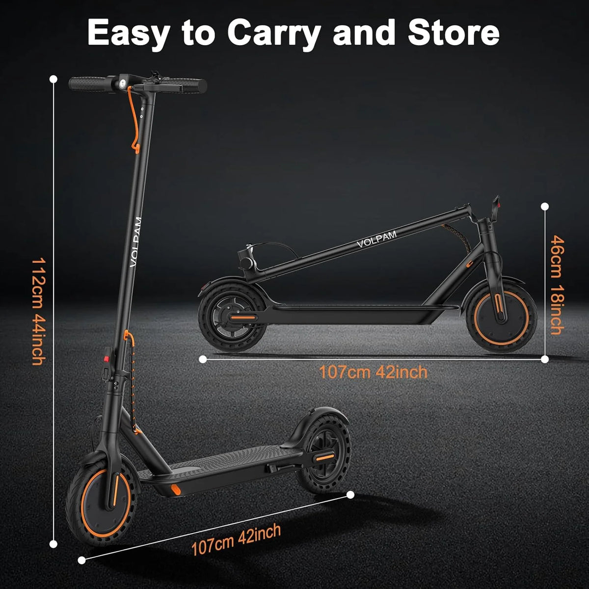 350W/500W Electric Scooter with Solid Tires and Dual Braking