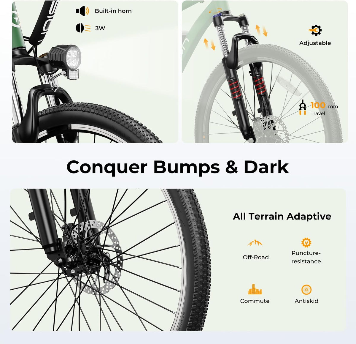 500W Electric Bike with 40-Mile Range and 20 MPH Top Speed - Model EB5