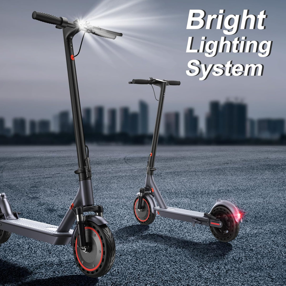 350W/500W Electric Scooter with Solid Tires and Dual Braking