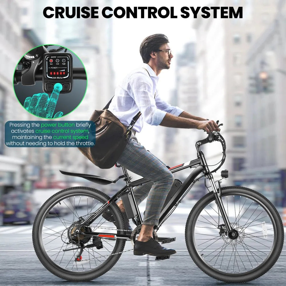 500W 26-Inch Electric Bicycle for Adults with Cruise Control