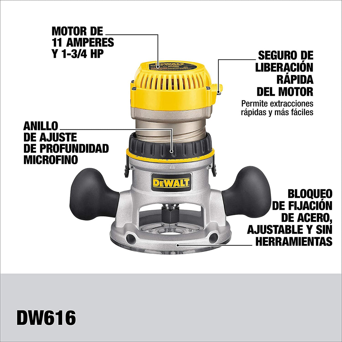 Fixed-Base Router, 1-3/4 HP - Model DW616