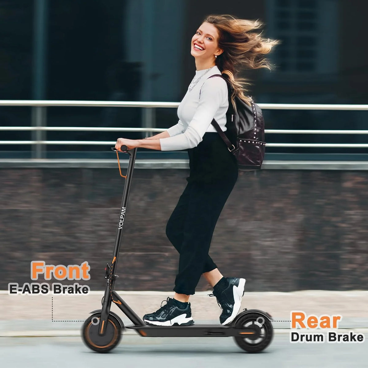 350W/500W Electric Scooter with Solid Tires and Dual Braking