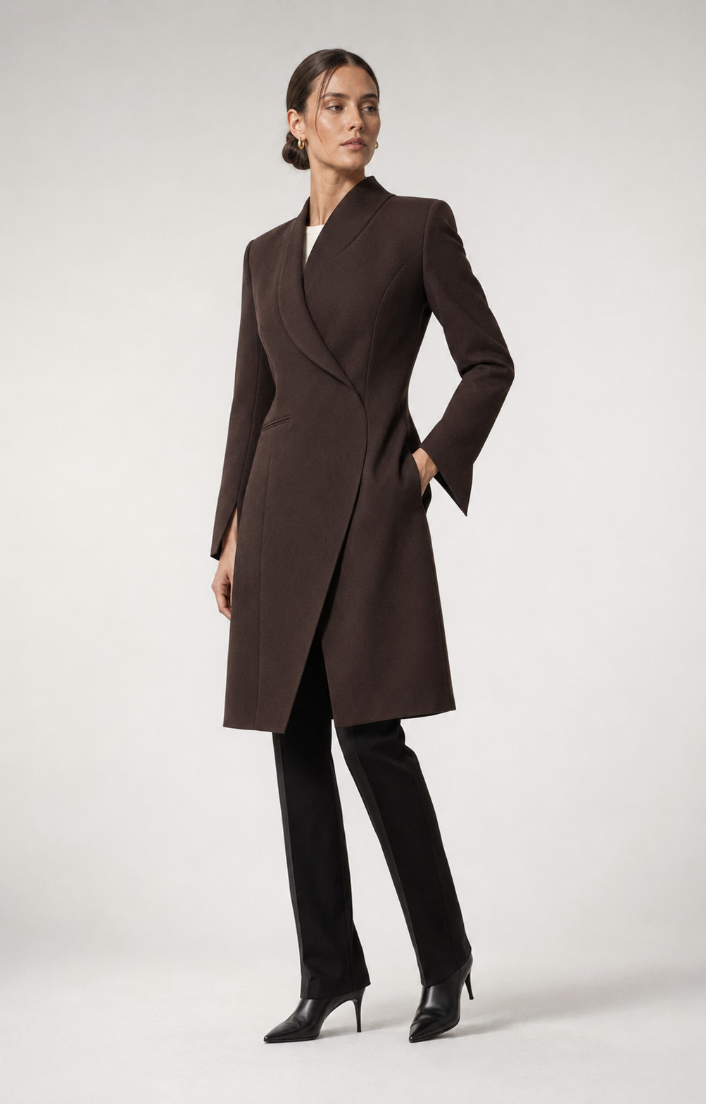 Nera Arc-Seam Long Blazer