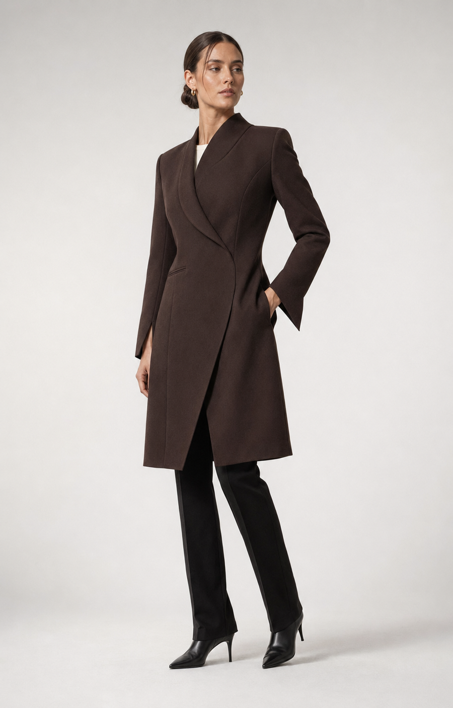 Nera Arc-Seam Long Blazer