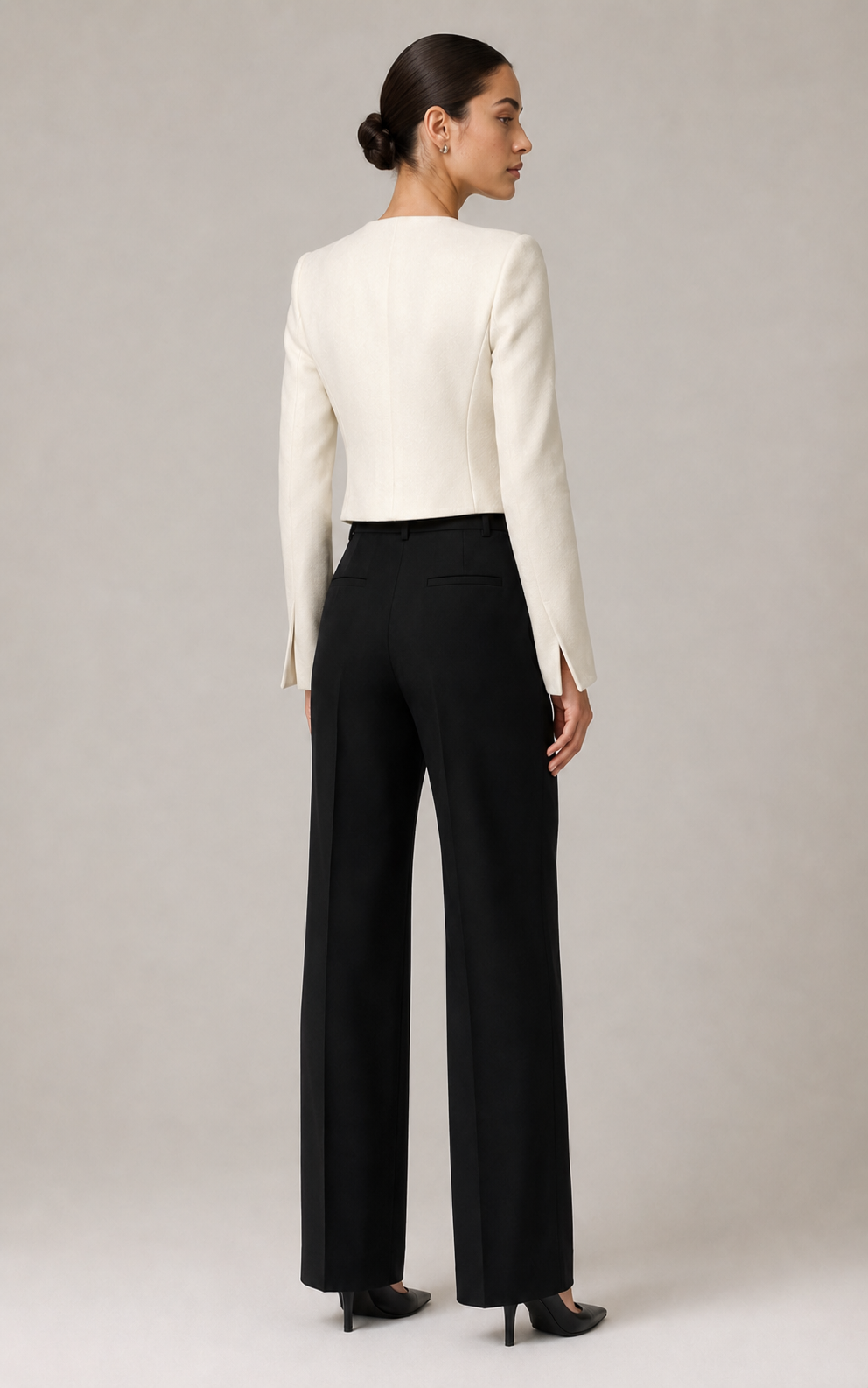 Celine Arc-Placket Cropped Jacket