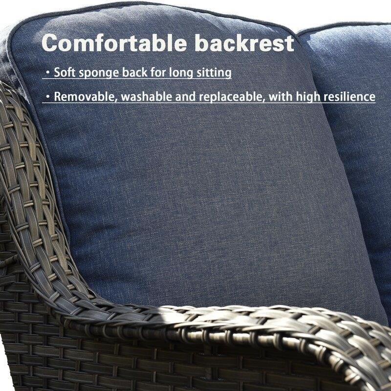 Wicker/Rattan 5 - Person Seating Group with Cushions