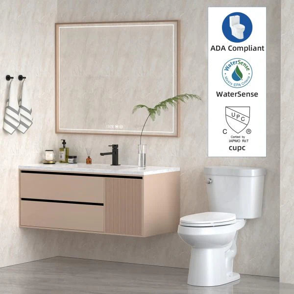 Elongated Two-Piece Toilet with Soft-Close Seat and 1.28 GPF Siphonic Flush - Option 2