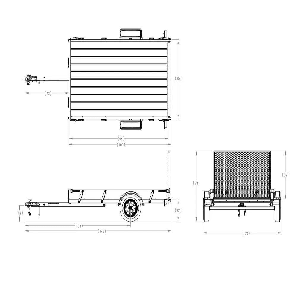 5 x 8-Ft. Wood-Floor Utility Trailer with Sliding Rail System