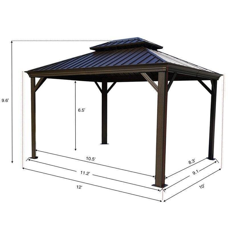 Hardtop 12 Ft. W X 10 Ft. D Aluminum Patio Gazebo