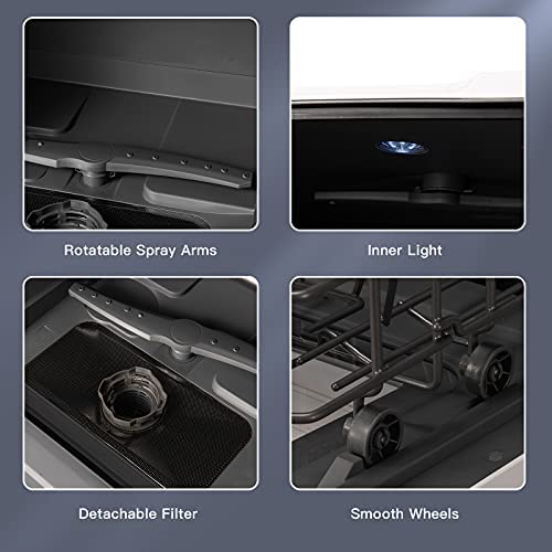 Portable Countertop Dishwasher with 7.5L Water Tank