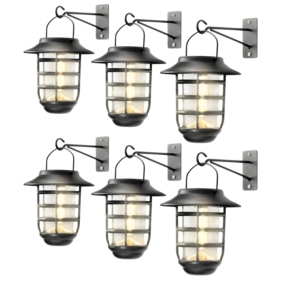 solar outdoor decorative glass wall lantern light no wiring