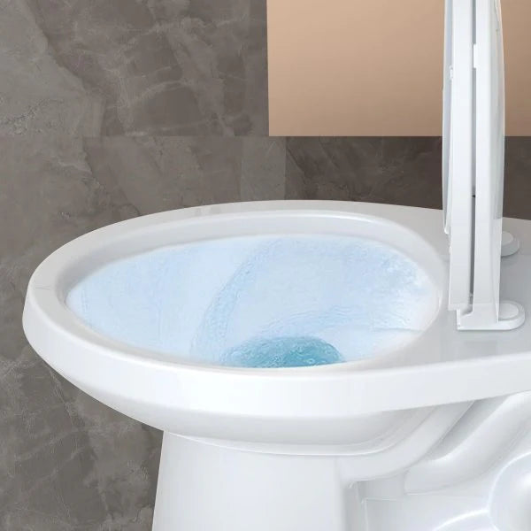 Elongated Two-Piece Toilet with Soft-Close Seat and 1.28 GPF Siphonic Flush