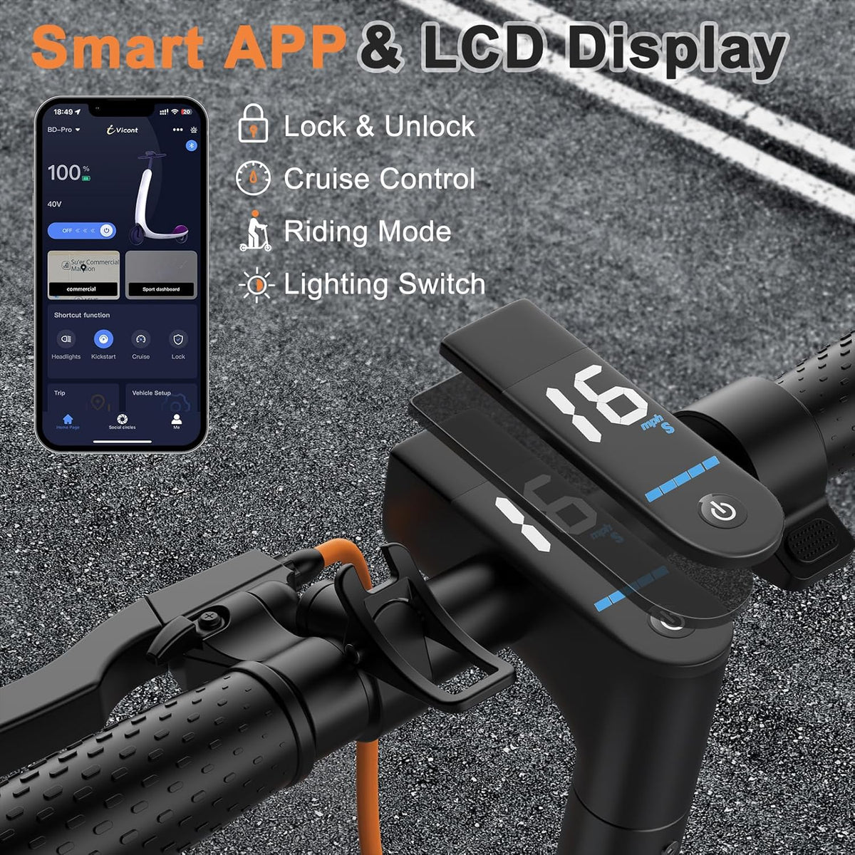 350W/500W Electric Scooter with Solid Tires and Dual Braking