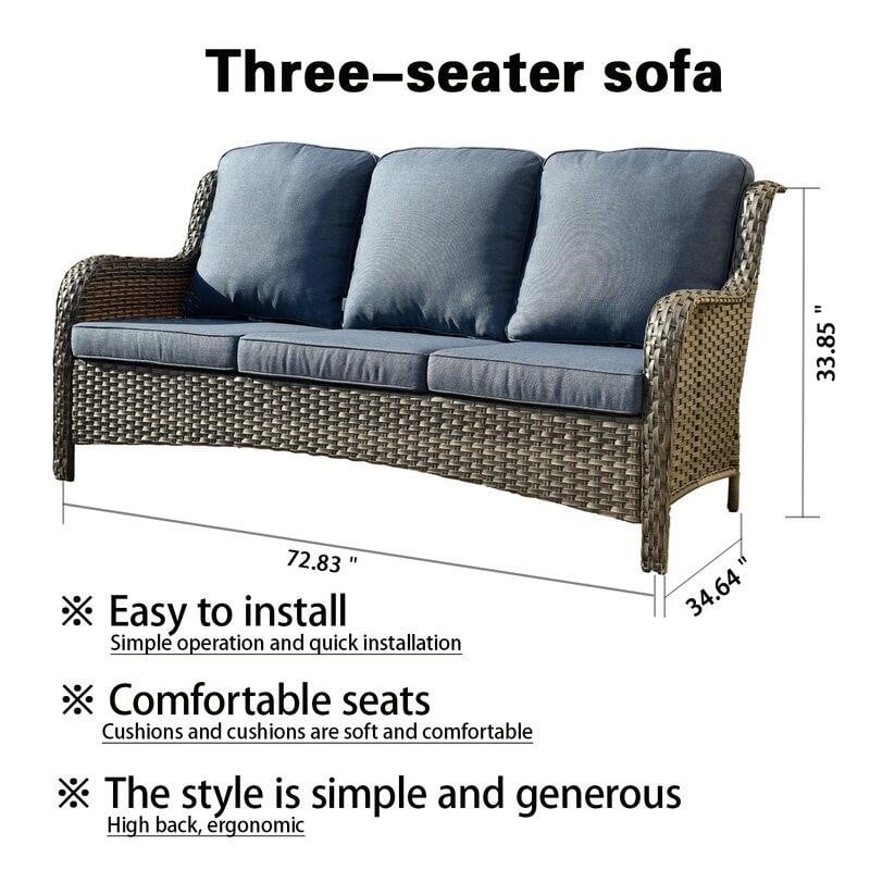 Wicker/Rattan 5 - Person Seating Group with Cushions