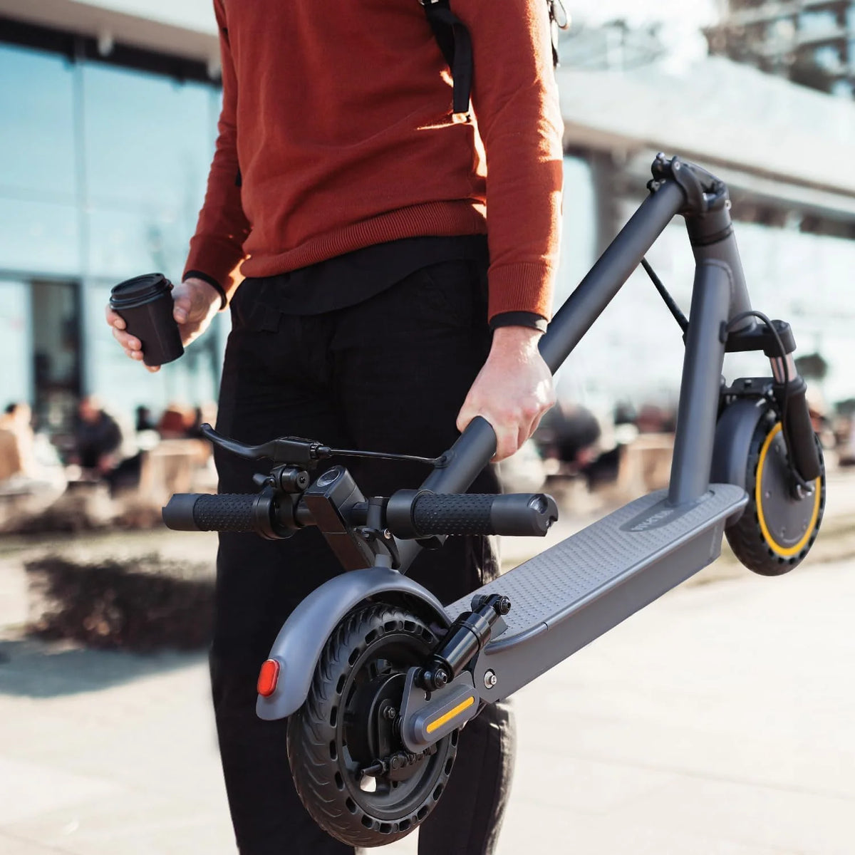 350W/500W Electric Scooter with Solid Tires and Dual Braking