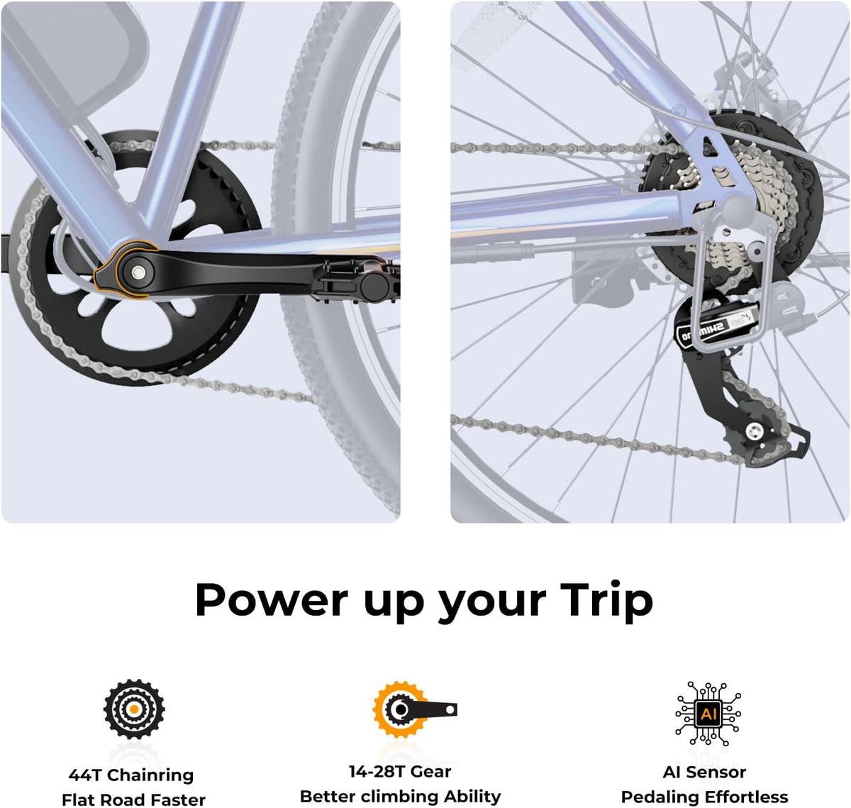 500W Electric Bike with 40-Mile Range and 20 MPH Top Speed - Model EB5
