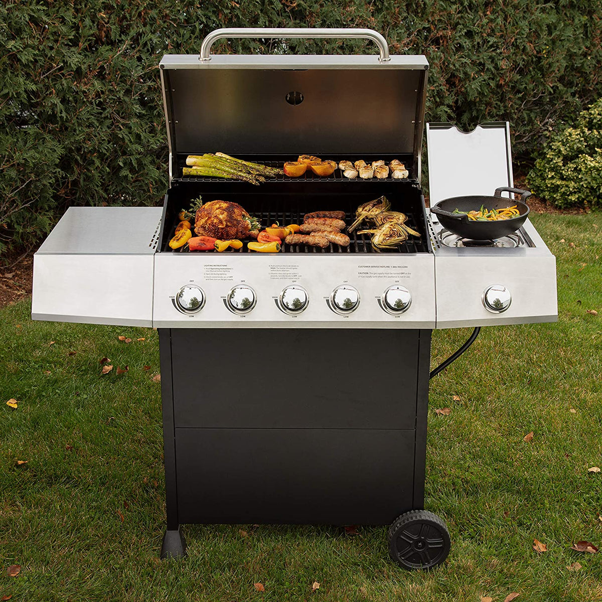 CGG-8500 Five-Burner Gas Grill with Side Burner