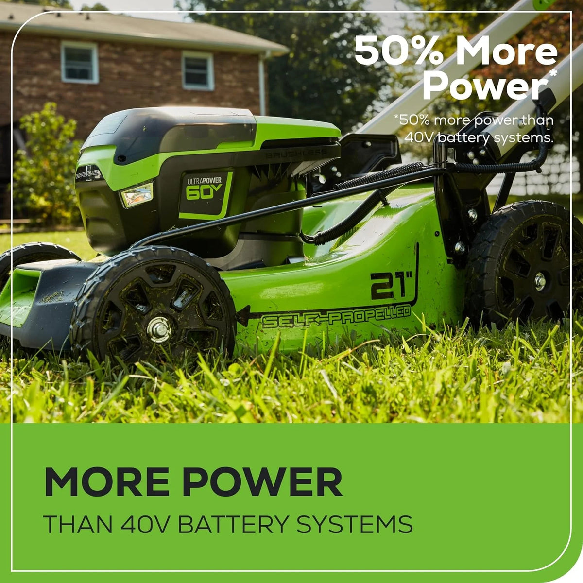 60V 21- Cordless (Self-Propelled) Lawn Mower , 2 x 4.0Ah Batteries and Dual Port Rapid Charger