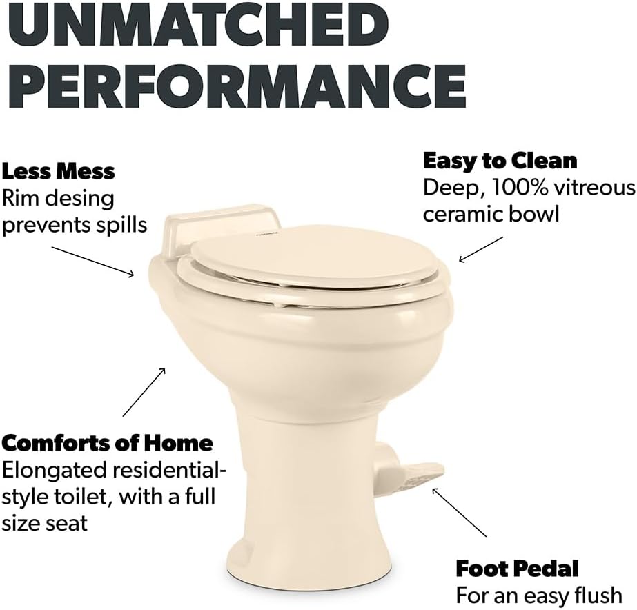 Standard-Height RV Toilet - White