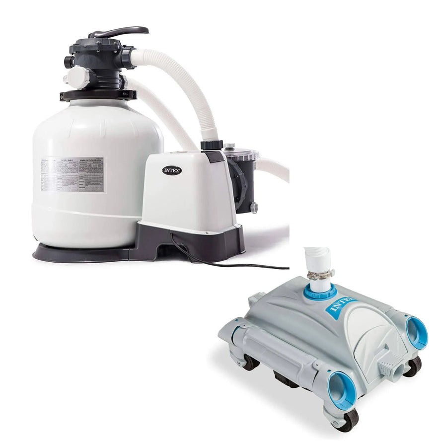 3000 GPH Above-Ground Sand Filter Pump with Automatic Vacuum
