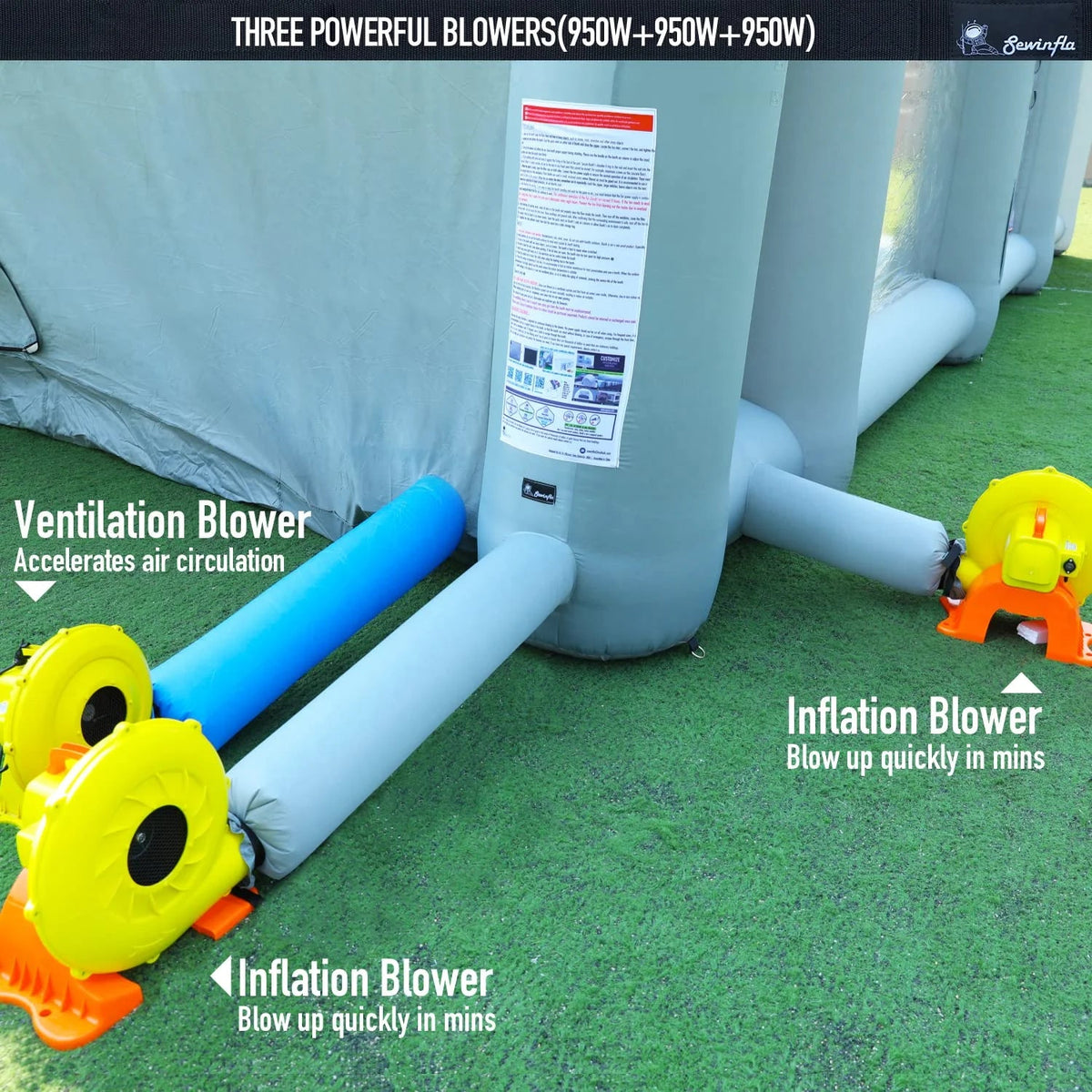 30 x 20 x 13-Ft. Inflatable Paint Booth with Blowers and Air Filter System