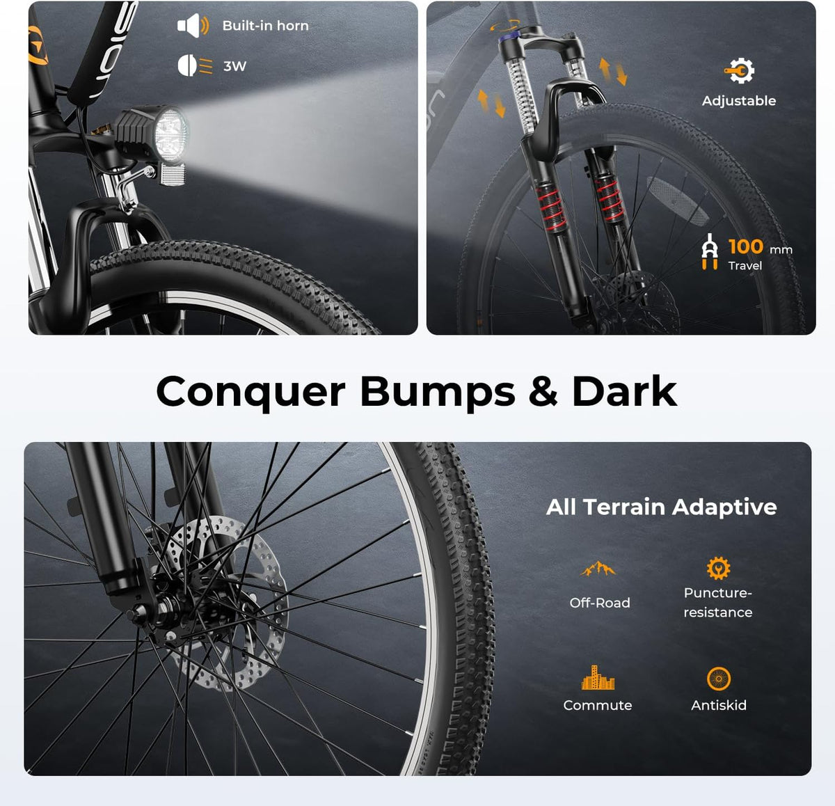 500W Electric Bike with 40-Mile Range and 20 MPH Top Speed - Model EB5