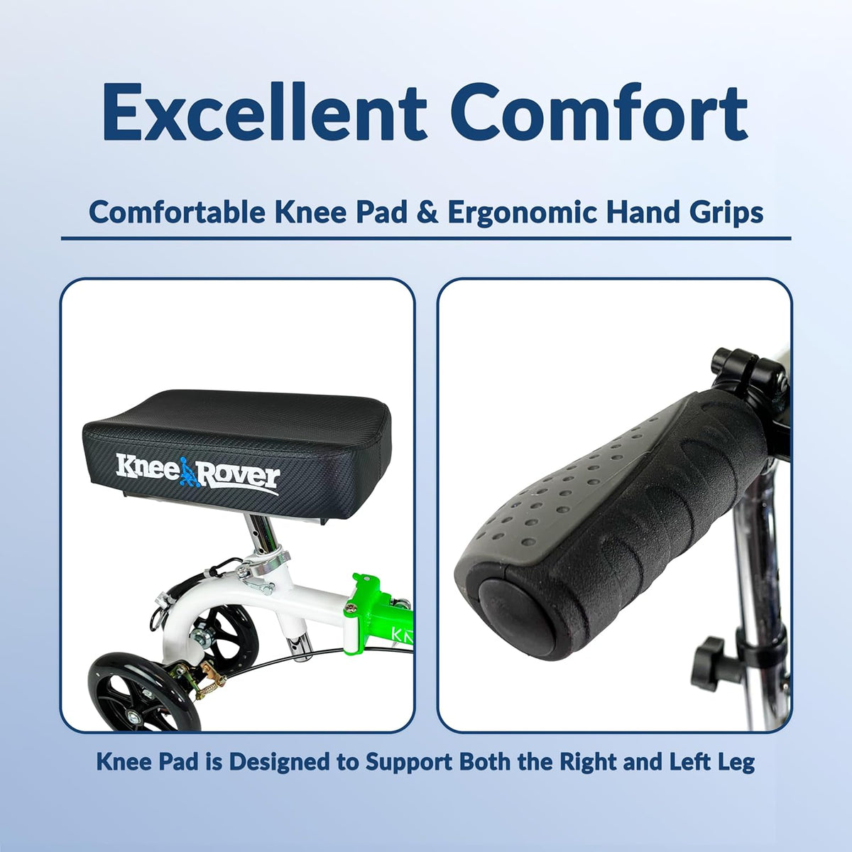 Hybrid - Most Compact All Terrain Knee Scooter for Adults for Foot Surgery Heavy Duty Knee Walker for Broken Ankle Foot Injuries Recovery Leg Scooter Best Knee Crutch Alternative (Green)