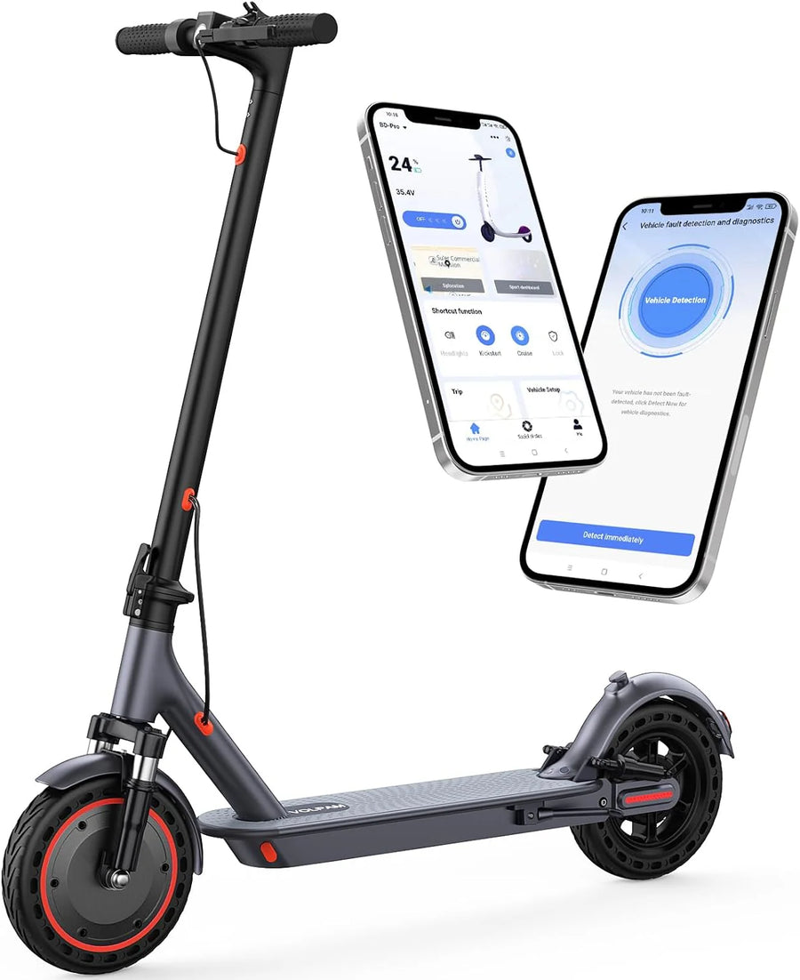 350W/500W Electric Scooter with Solid Tires and Dual Braking