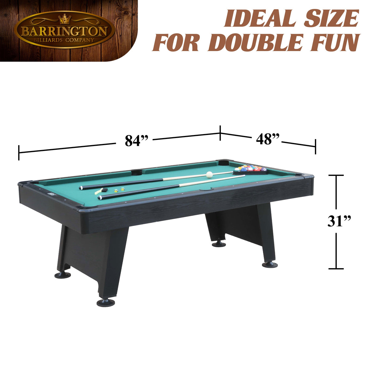 84-Inch Arcade Pool Table with Dartboard Set - Green