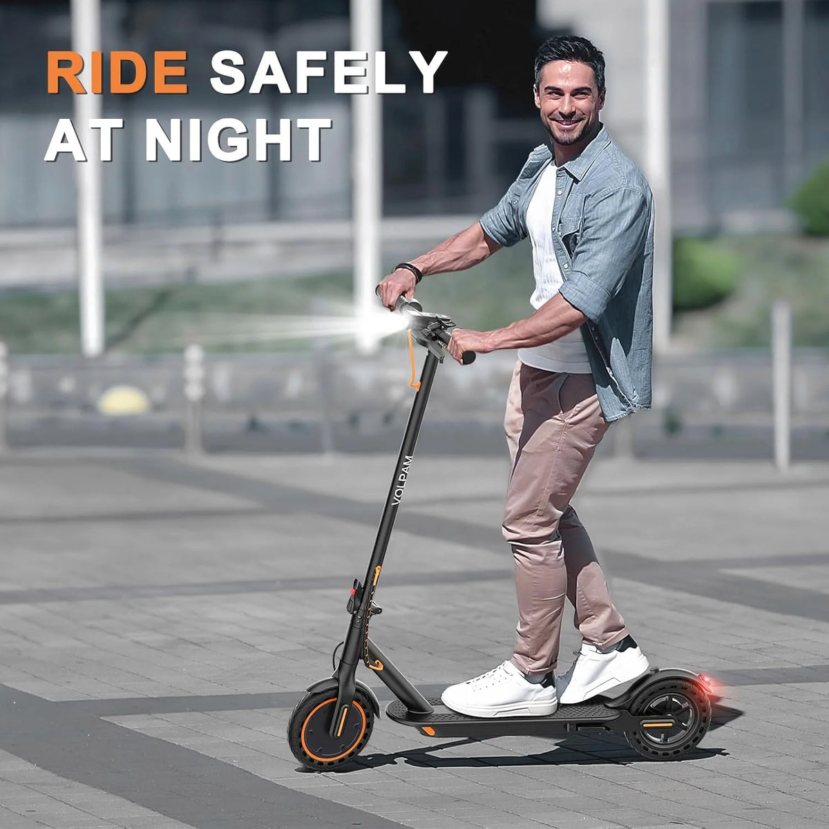 350W/500W Electric Scooter with Solid Tires and Dual Braking