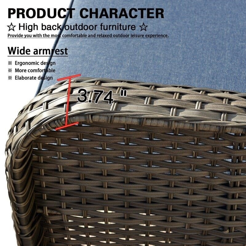 Wicker/Rattan 5 - Person Seating Group with Cushions