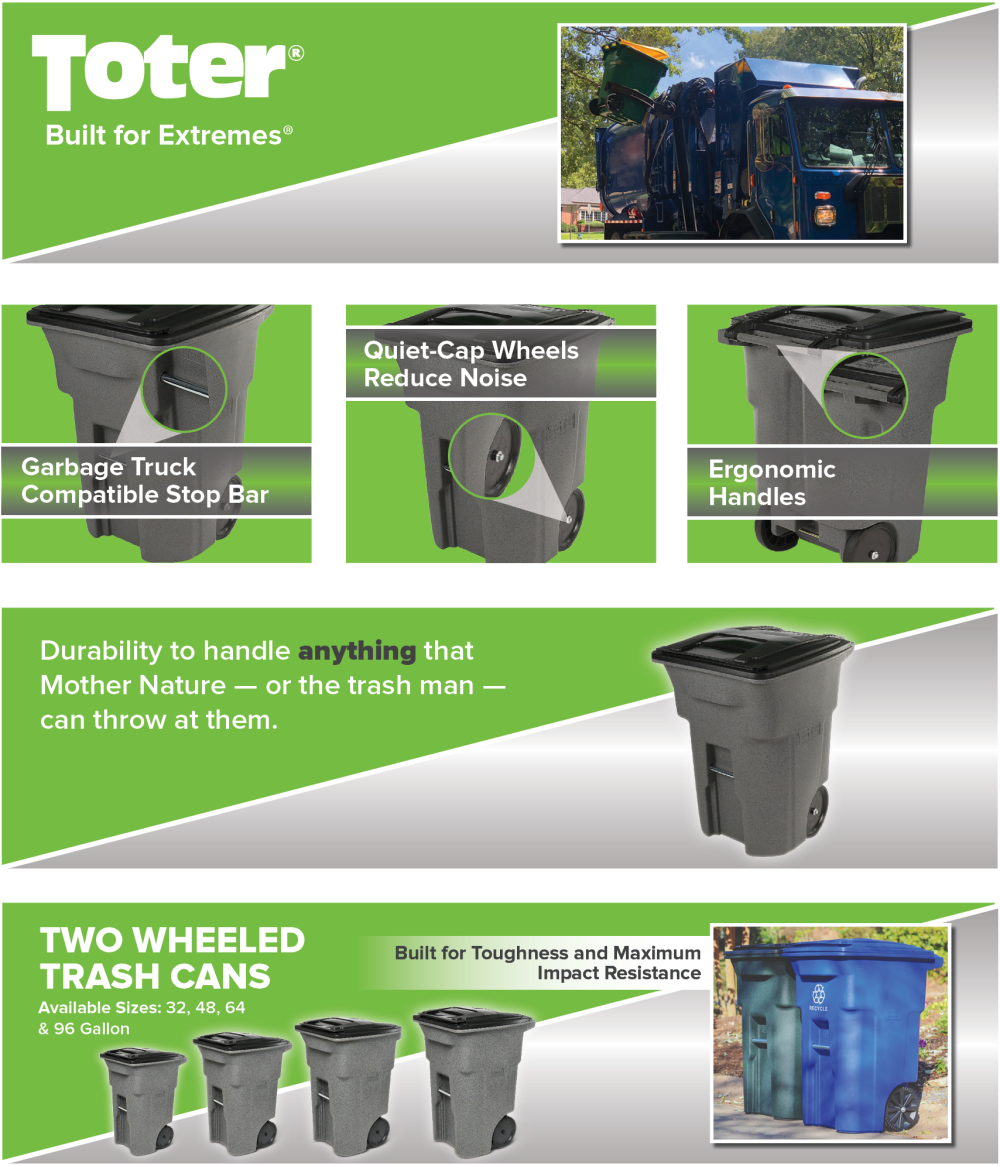 96-Gallon Wheeled Trash Can with Lid