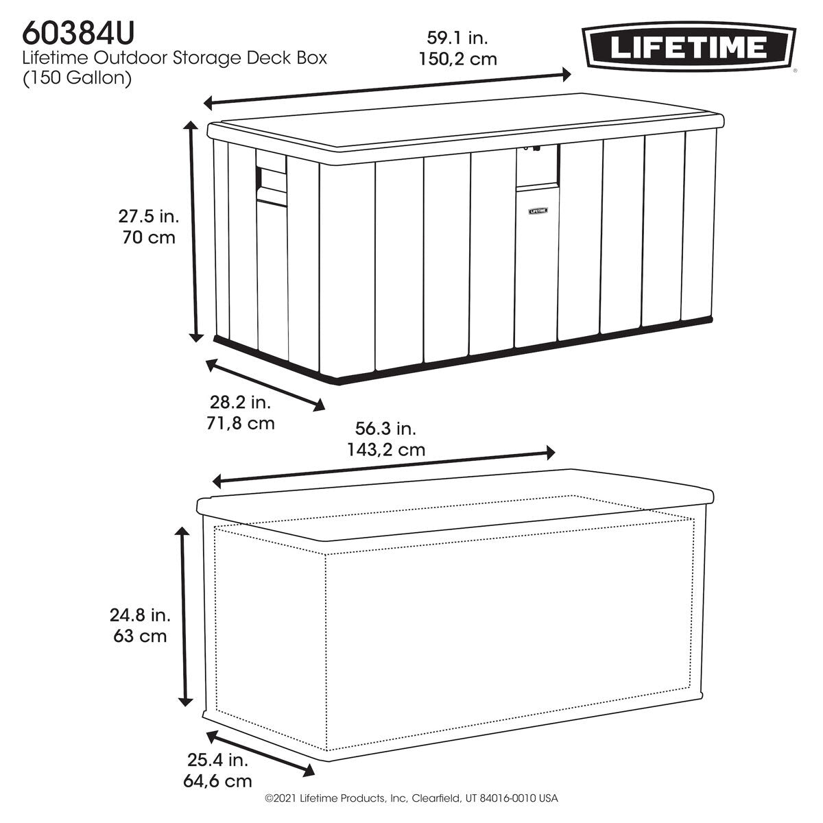 568-Liter Outdoor Storage Deck Box - Model 60384U